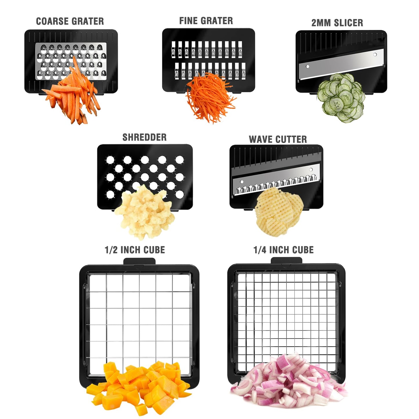 Vegetable Chopper with Container, Onion Chopper Dicer Cutter Slicer, 10-in-1 Food Chopper with 7 Blades, Veggie Cutter Slicer for Fast Salad Potato Carrot Garlic Meal Prep Kitchen Gadget