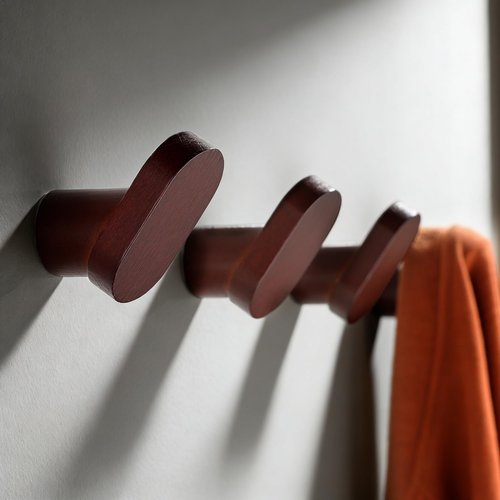 DELITON Wooden Wall Hooks Hanging Heavy Duty -4 Pack Rustic Coat Hooks, Decorative Natural Wood Hooks for Keys, Purse, Hat, Entryway Hooks Wall Mounted