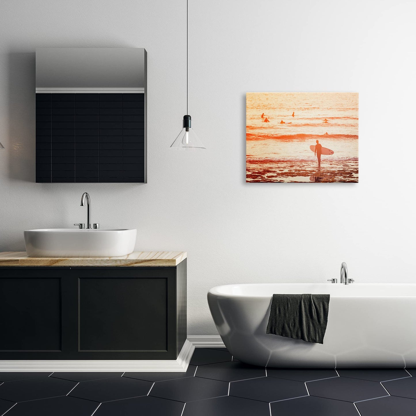 Stupell Industries Surfing Sunset Beach, 24 x 30 Inch Canvas Wall Art