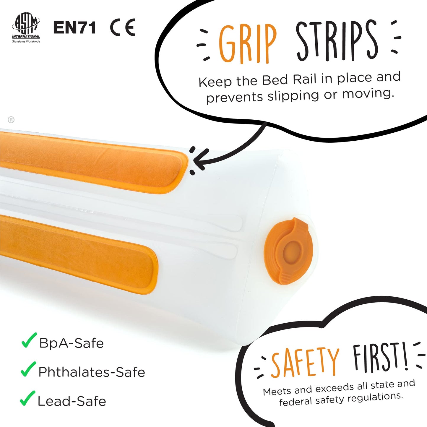 Shrunks Inflatable Bed Rail for Toddlers, Kids, Adults, and Elderly | Portable Bed Bumper for Toddler Travel or Home | Blow Up Bed Guard Rail for Twin, Full, Queen, King Size Beds (1 Pack)