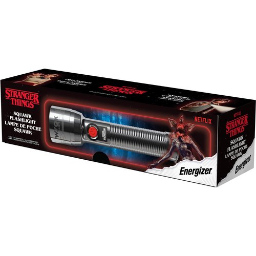 Energizer Stranger Things Squawk Retro LED Flashlight, Water Resistant and Drop Tested Camping Flashlight, Limited Edition, 250 Lumens
