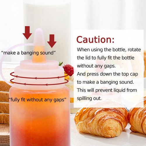 Hajoyful Squeeze Bottle Condiment Squeeze Bottles Plastic ketchup Squeeze Squirt bottle For Sauce, BBQ, Dressing, Paint, Workshop, Pancake Art Dispenser 8 pack 12 OZ