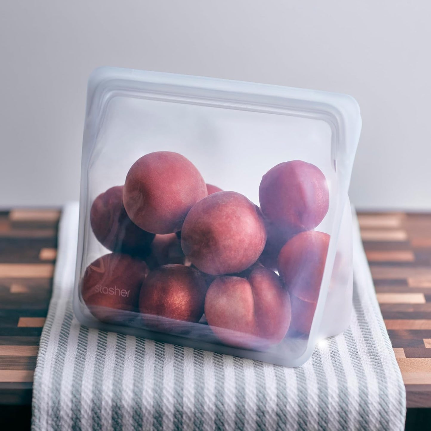 Stasher Silicone Reusable Storage Bag - Stand-Up Mega Bag, Eco-Friendly 104 oz Clear Food Storage Solution | Microwave & Oven Safe