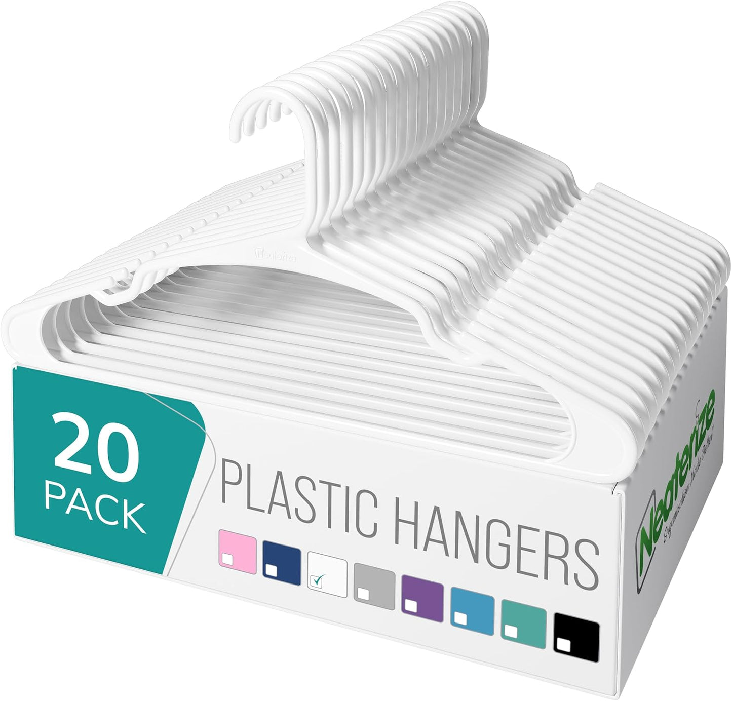 Neaterize Clothes Hangers - Space-Saving Plastic Hangers for Adults | 20-Pack in Purple