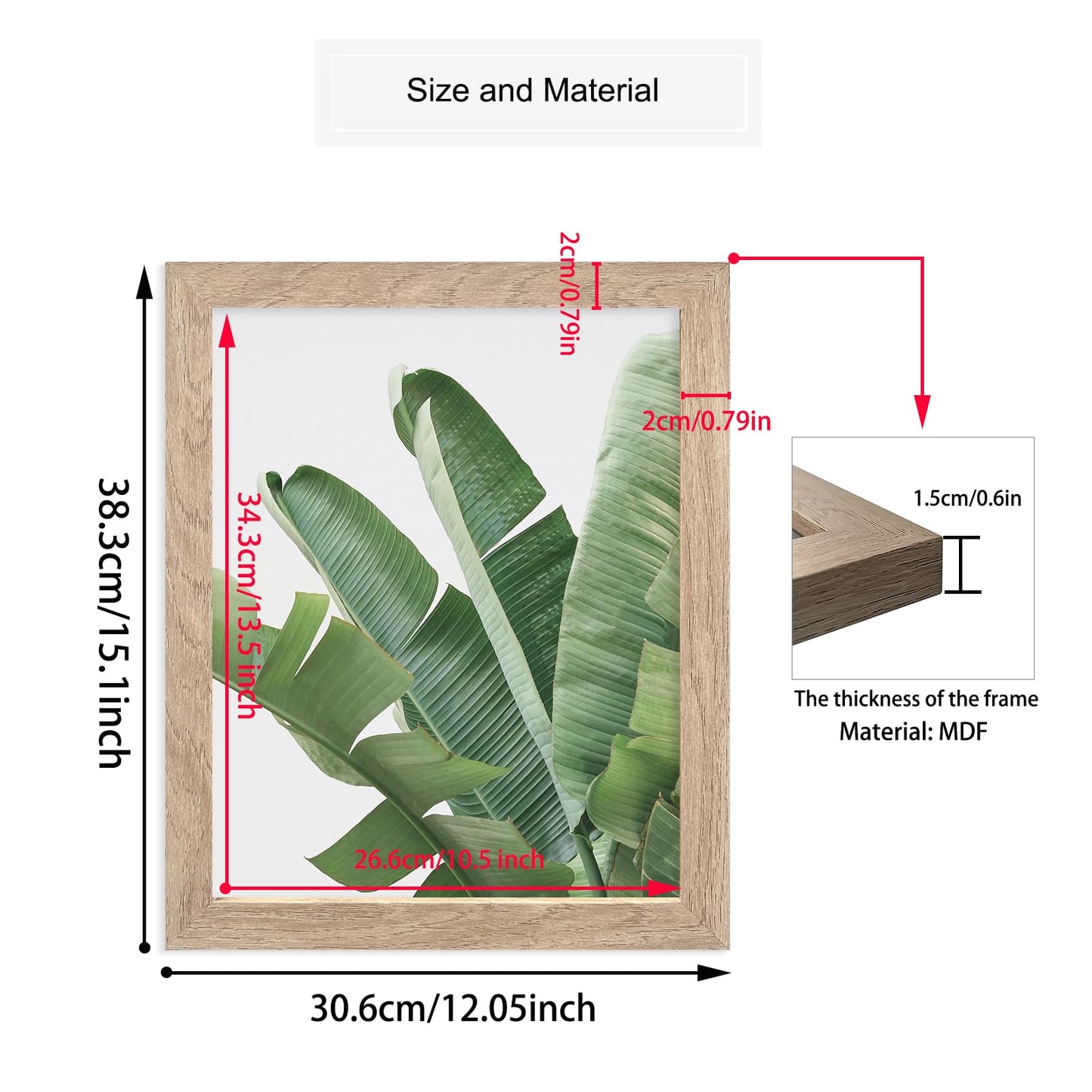 HoozGee Framed Botanical Wall Art Prints Set of 6 Tropical Leaves Plant Leaf Canvas Print Wall Decor Green Wall Art Posters Bedroom Living Room Decor (Tropical Leaf Art, 11"x14" FRAMED)