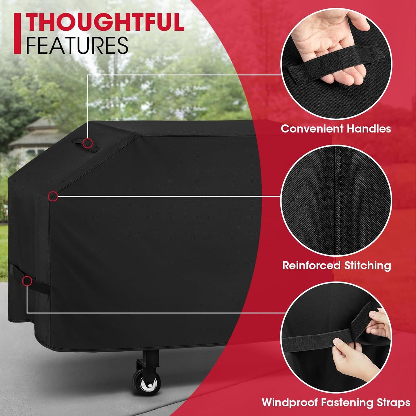 Unicook 28-Inch Griddle Cover - Heavy-Duty Waterproof BBQ Grill Protection | Fits Blackstone & Nexgrill