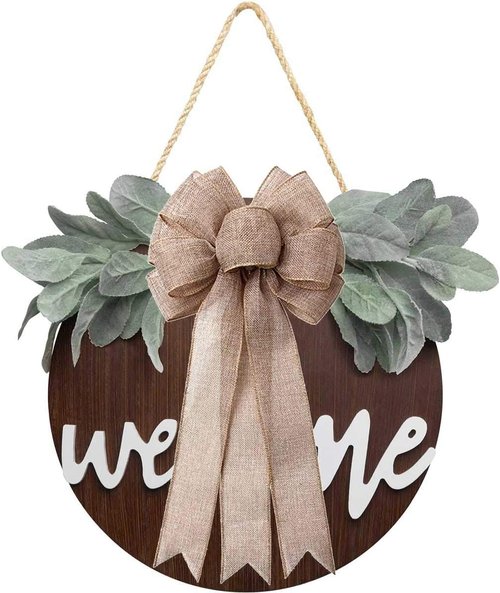 Burlap Bow Holiday Wreath Bow - Rustic Jute Bowknot for Christmas Tree Topper & Wedding Decor | 9.8x21.6 in