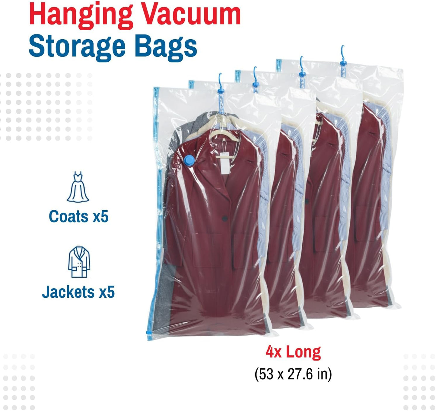 Spacesaver Vacuum Storage Bags - Pack of 4 Sealed Organizers for Bedding, Clothing & More