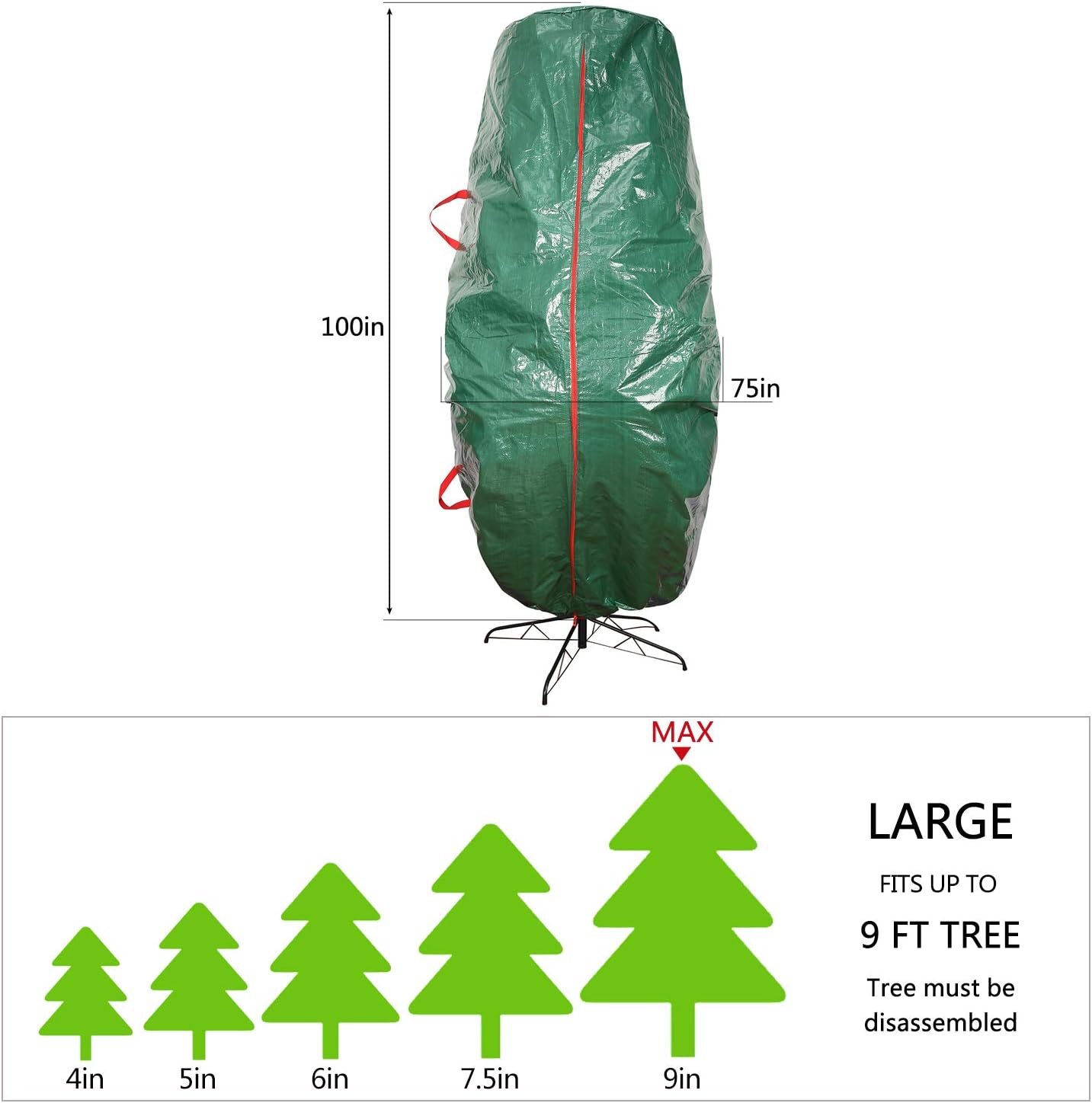 Sattiyrch Christmas Tree Storage Bag - Tear-Proof Design for 9-Foot Trees - Durable & Reliable Protection