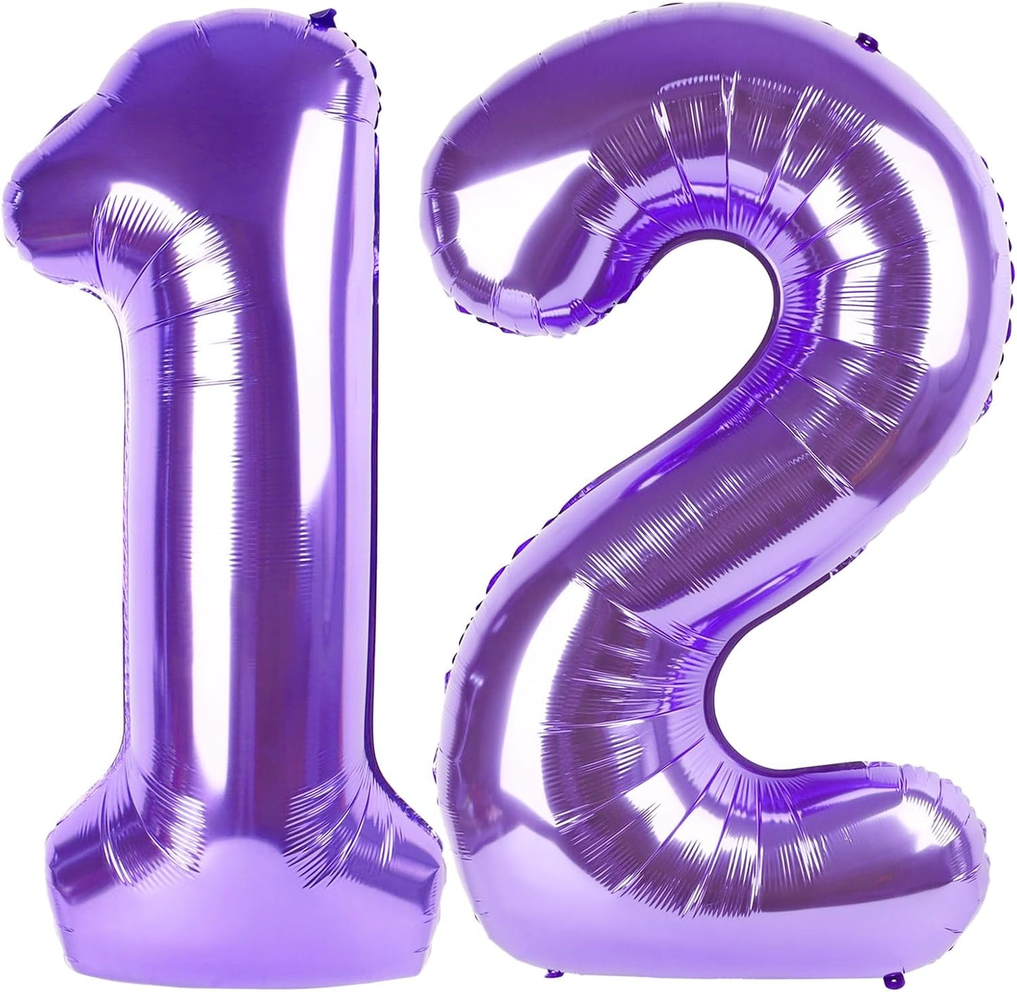 Skiennix 40-Inch Purple Number Balloons - Large 12 & 21 Birthday Decorations | Perfect for Weddings & Graduations