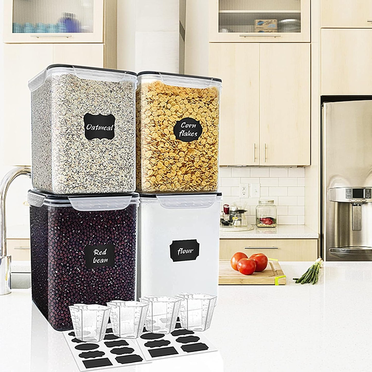 VERONES Airtight Food Storage Containers - 10 Pack Plastic Canisters for Kitchen & Pantry Organization