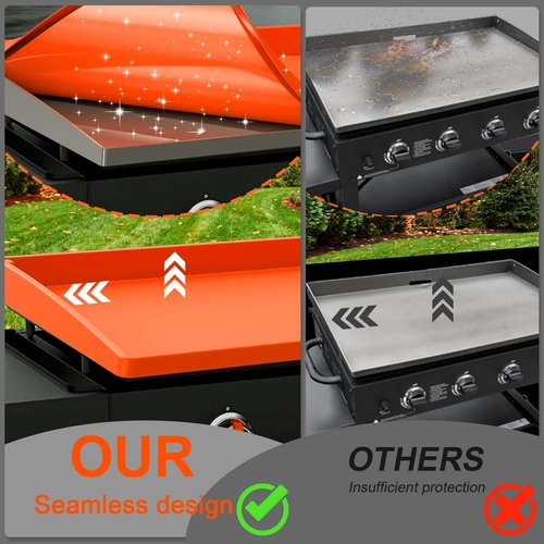 BANGIE 17" Silicone Griddle Mat - UV-Resistant & Anti-Warping Cover for Blackstone Grill (Orange)