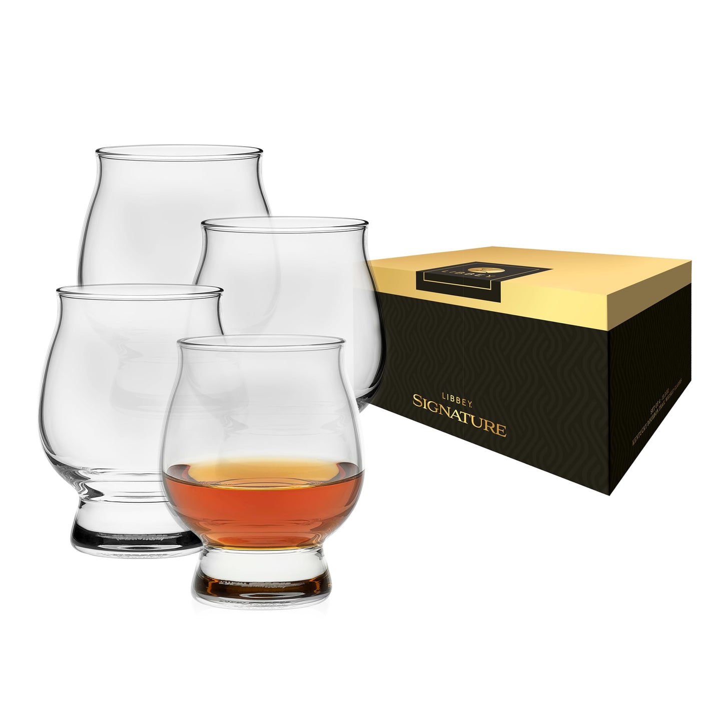Libbey Signature Kentucky Bourbon Trail Whiskey Glasses Set of 4, Dishwasher Safe, Restaurant Quality Bourbon Tasting Glasses