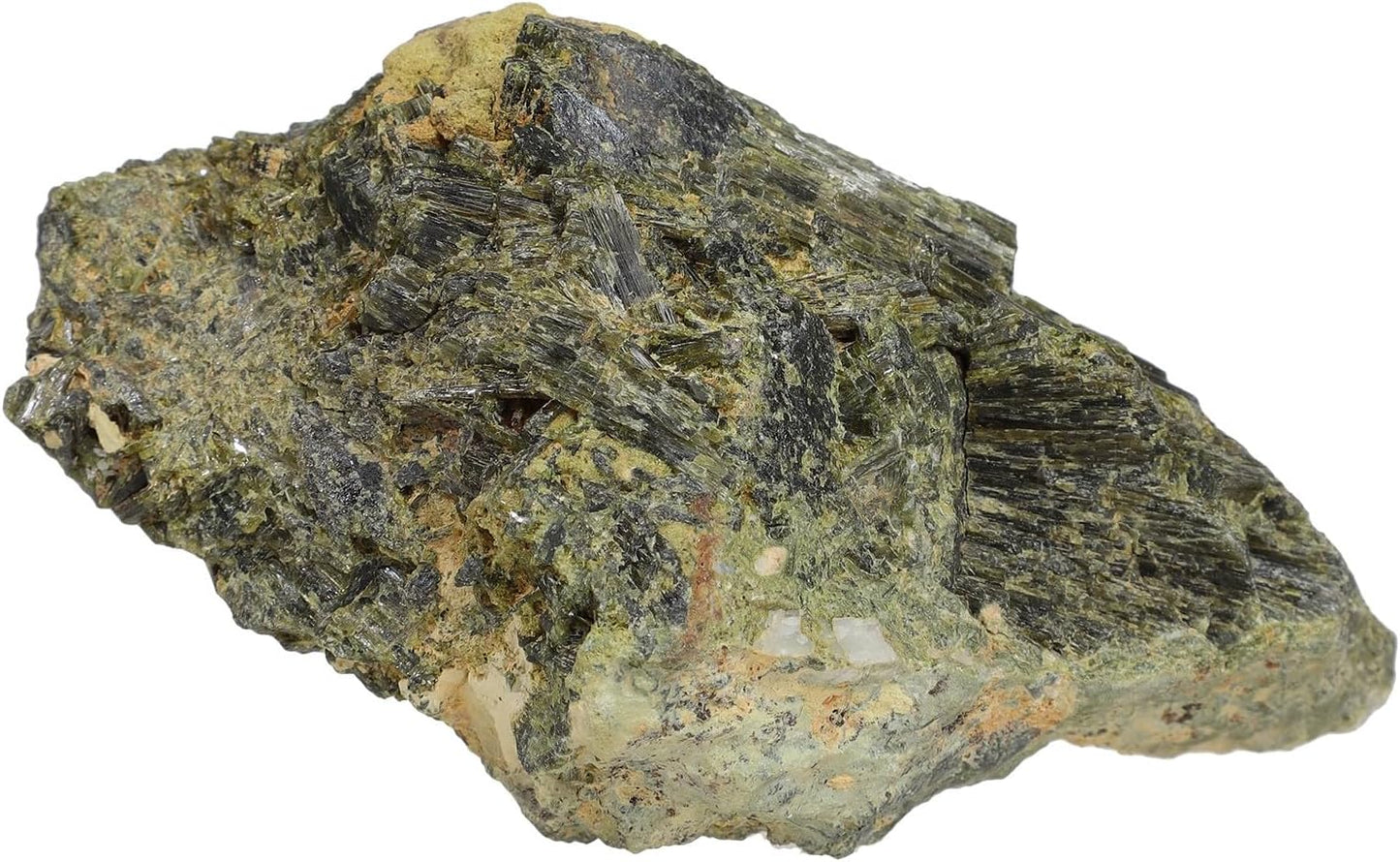 Sportmusies Natural Raw Green Tourmaline Crystal Cluster Reiki Healing Home Office Decoration, Irregular-Shaped Green Tourmaline Stone Mineral Specimen, 1.88-5.03 inches