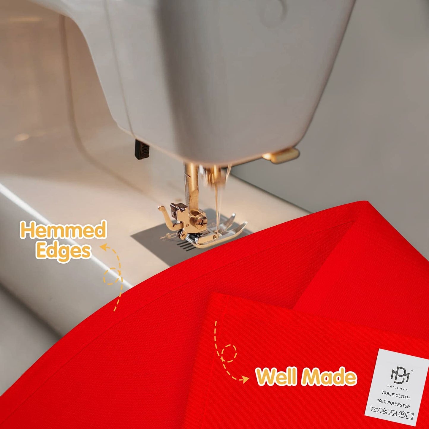 BRILLMAX 6 Pack Red Tablecloths 60 x 126 Inch for 8ft Rectangle Tables - 150 GSM Polyester Fabric, 15" Standard Drop, Water, Stain & Wrinkle Resistant Cloth Cover for Wedding Banquet Dining Buffet