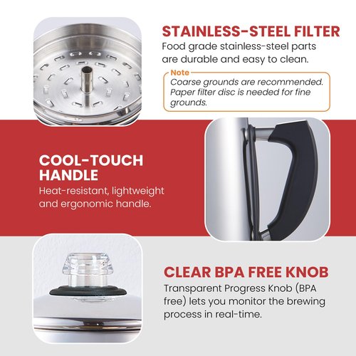 Elite Gourmet EC924 Electric Coffee Percolator, BPA Free, Keep Warm, Clear Brew Progress Knob, Cool-Touch Handle, Cordless Serve, 12-Cup, Stainless Steel