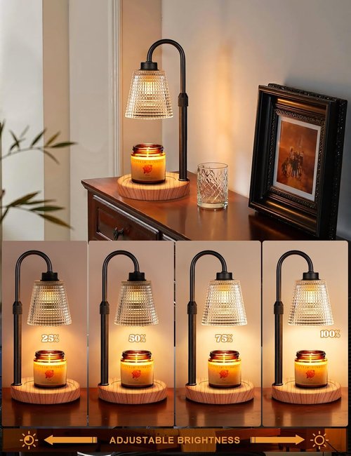Innqoo Rustic Candle Warmer Lamp - Dimmable & Adjustable for Jar Candles | Perfect Gift for Women & Home Decor