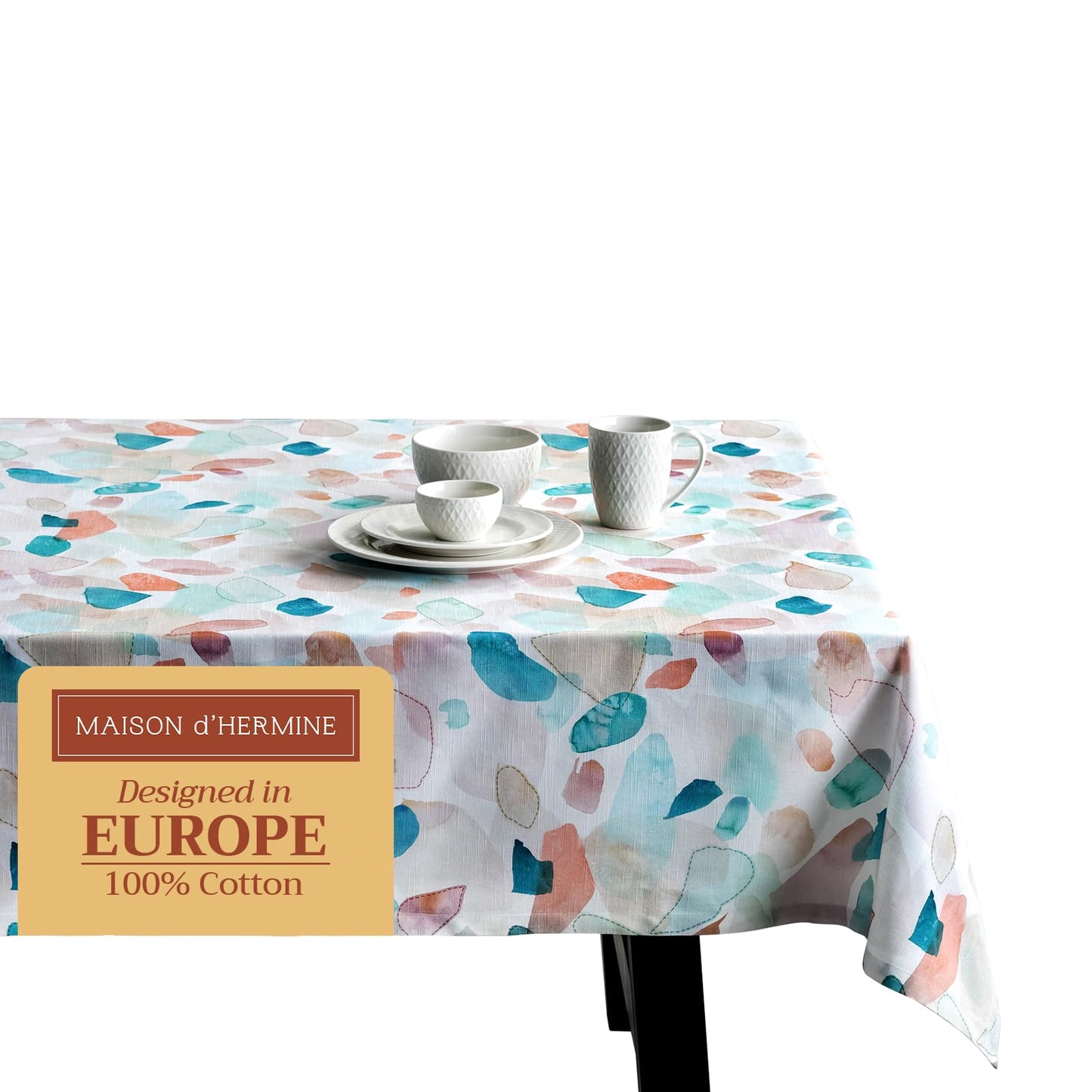 Maison d' Hermine Table Cloth Rectangle Table 100% Cotton 70 x 108 Inches Tablecloth Reusable Decorative for Dining Kitchen Room Farmhouse Home Gifts for Mothers Day Spring Summer - Summer Picnic