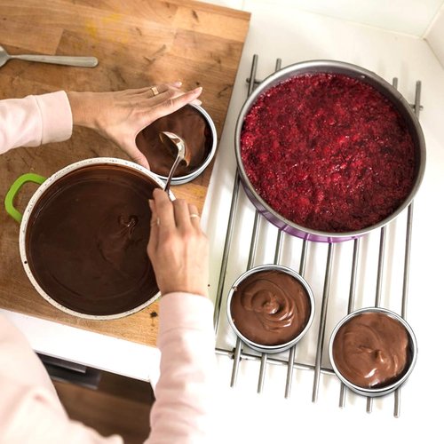 E-far 4-Inch Mini Round Cake Pan Set - Stainless Steel, Non-Toxic & Dishwasher Safe, Perfect for Smash Cakes