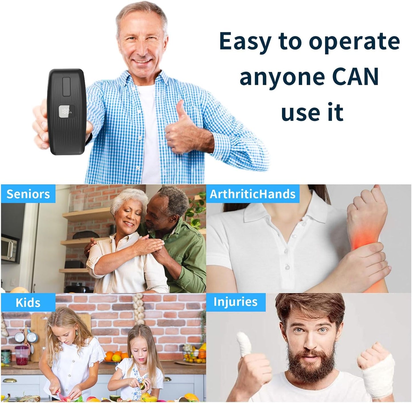 Skiennix Electric Can Opener - USB Rechargeable, One-Touch Automatic Design for Seniors & Arthritis | Compact & Hands-Free