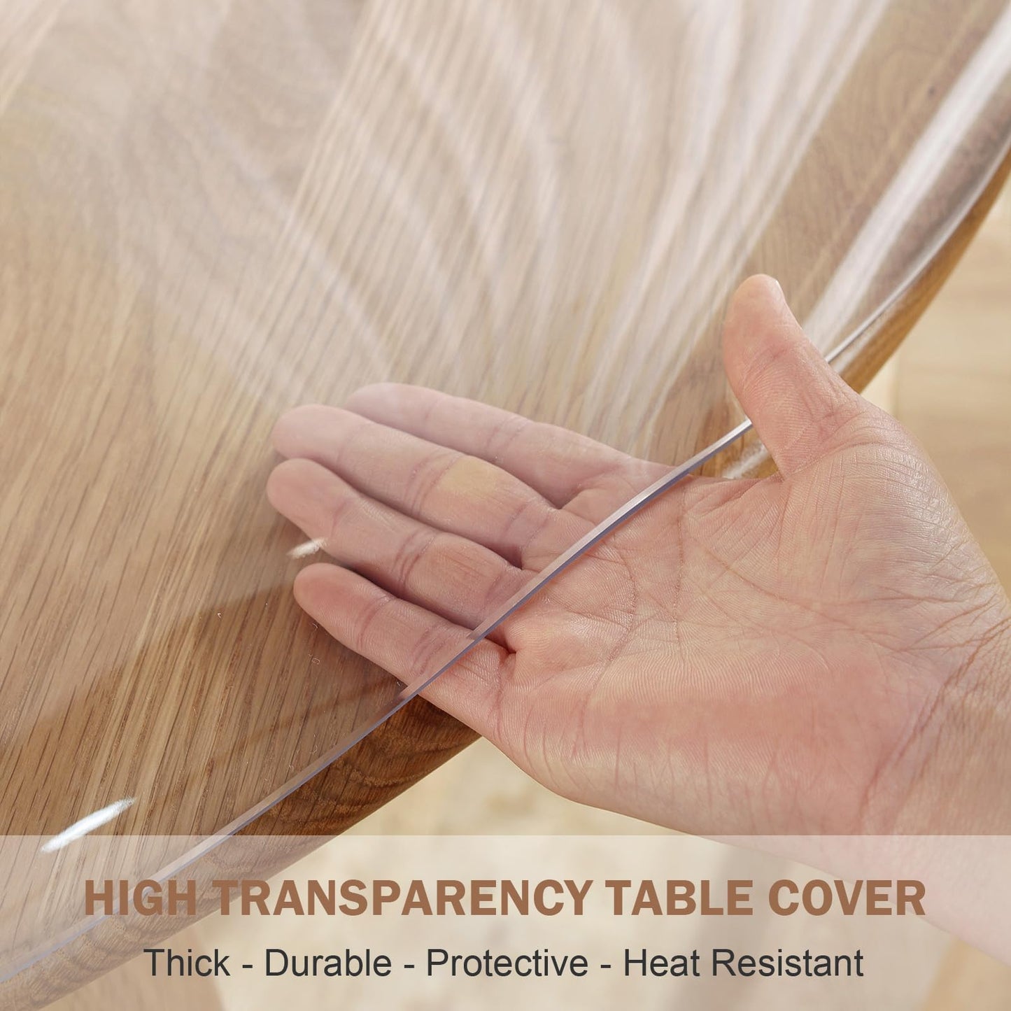 LovePads Round Clear Table Cover Protector 42 Inch, 2mm Thick Table Protector for Dining Room, Waterproof Plastic Cover PVC Vinyl Tablecloth, Circle Tabletop Protective Pad for Furnture Surface