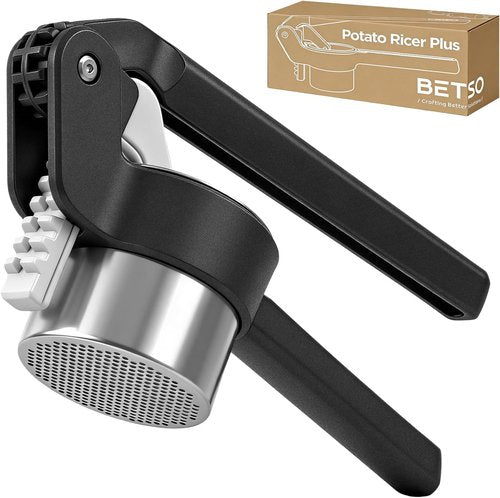 Betso Potato Ricer - Effortless Double-Gear Masher for Perfect Mashed Potatoes | Heavy-Duty & Dishwasher Safe