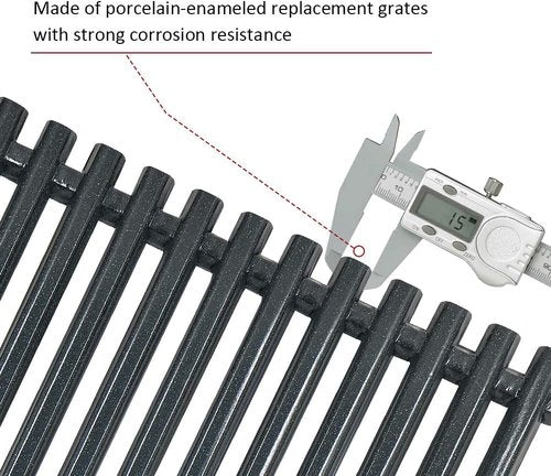 Antree 7525 Porcelain Enameled Grates - Durable Replacement for Weber Spirit 300 & Genesis Silver Gold B/C (17.4 x 11.8 x 0.25)
