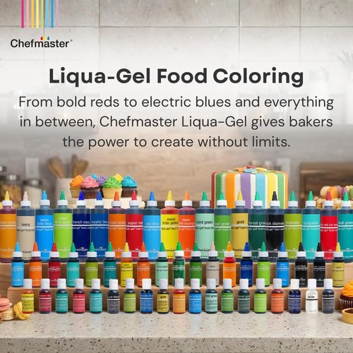 Chefmaster Super Red Liqua-Gel® Food Coloring - Vibrant, Fade-Resistant Dye for Icing & Fondant | 0.70 oz