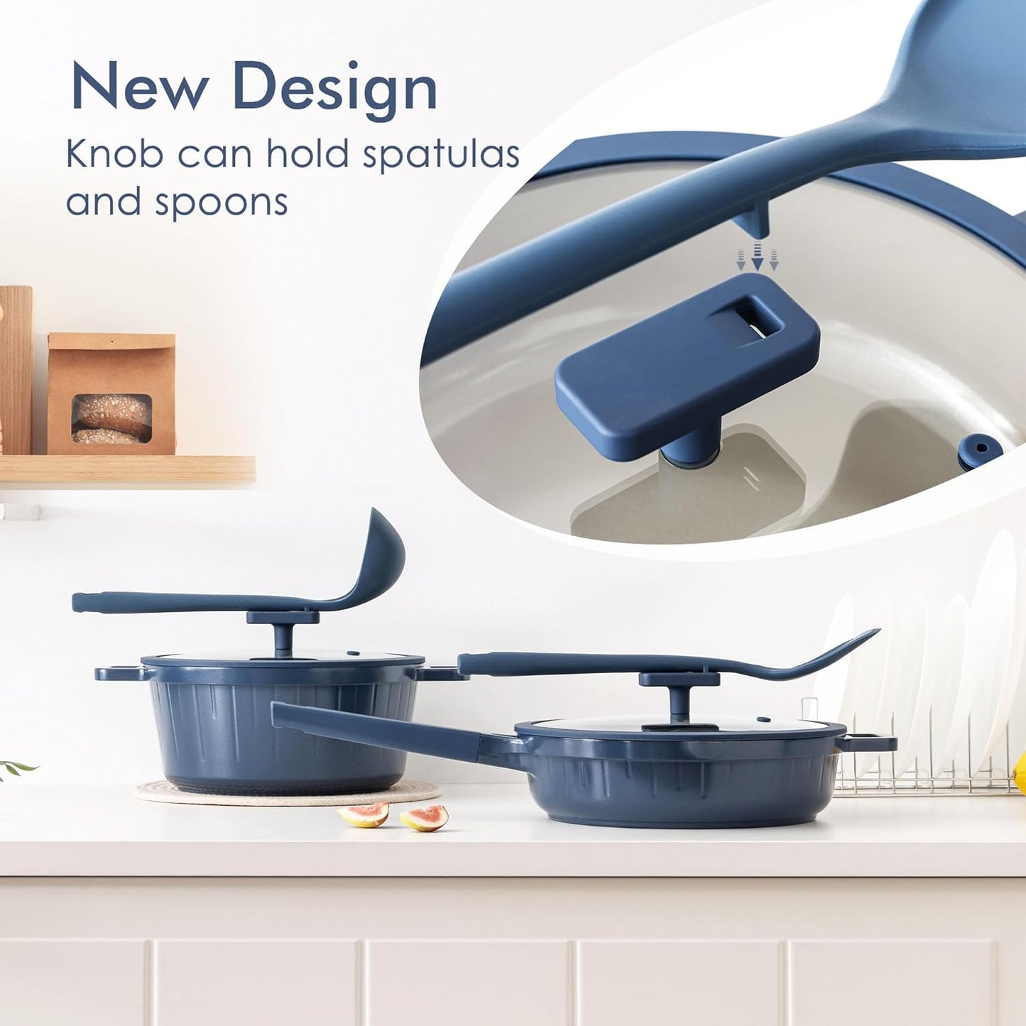 SENSARTE 15-Piece Nonstick Cookware Set - Induction Compatible with 8-Inch Omelet Pan & Lid