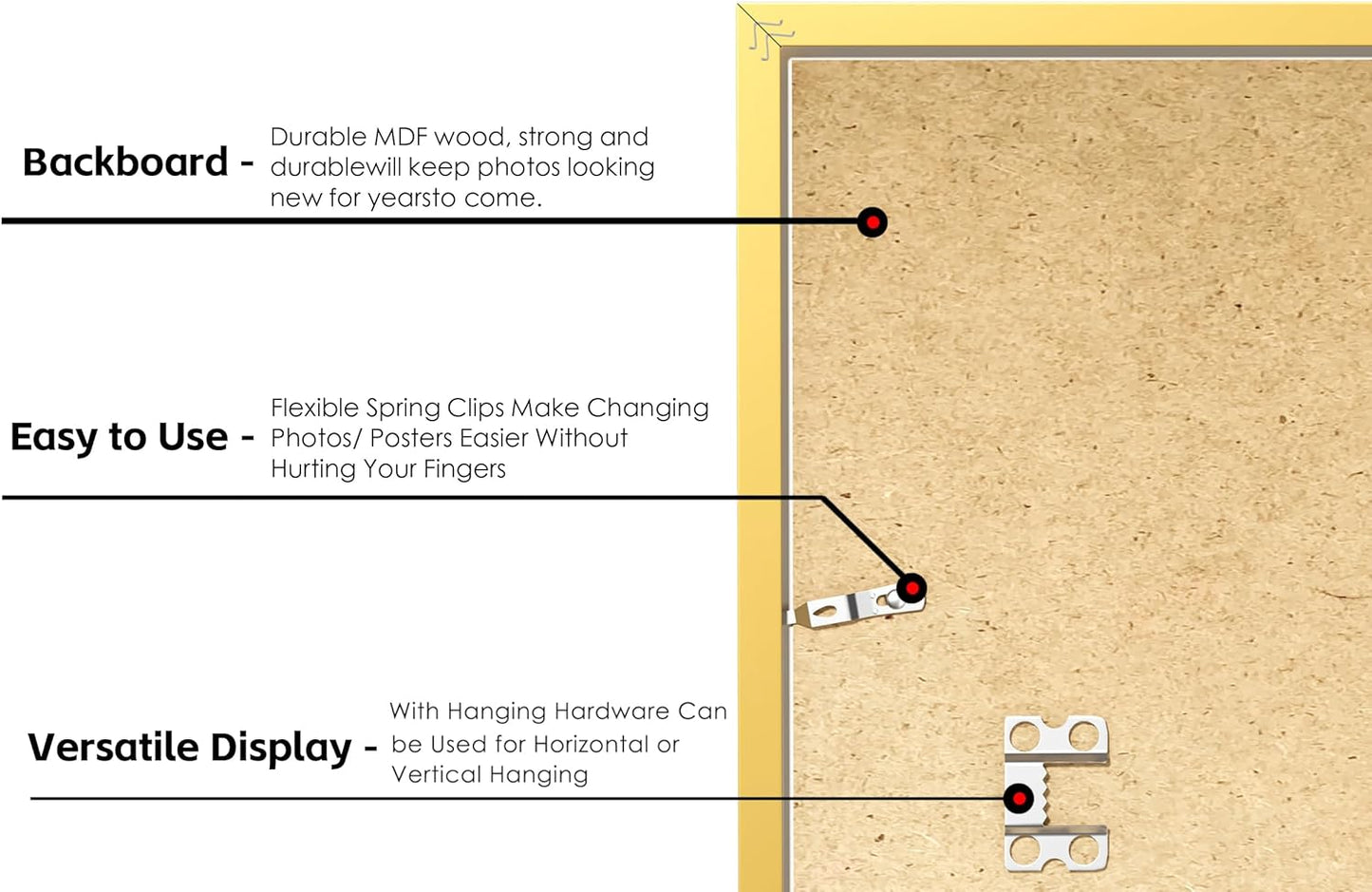 PEALSN 11x14 Picture Frame - Display 8x10 Photos with Mat or 11x14 Without Mat - Elegant Gold Finish