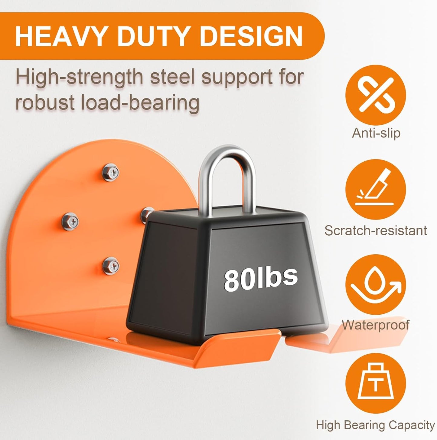 Weedeater Hanger - Heavy Duty Wall Mount Tool Holder with Rubber Coating | Organize Your Garage
