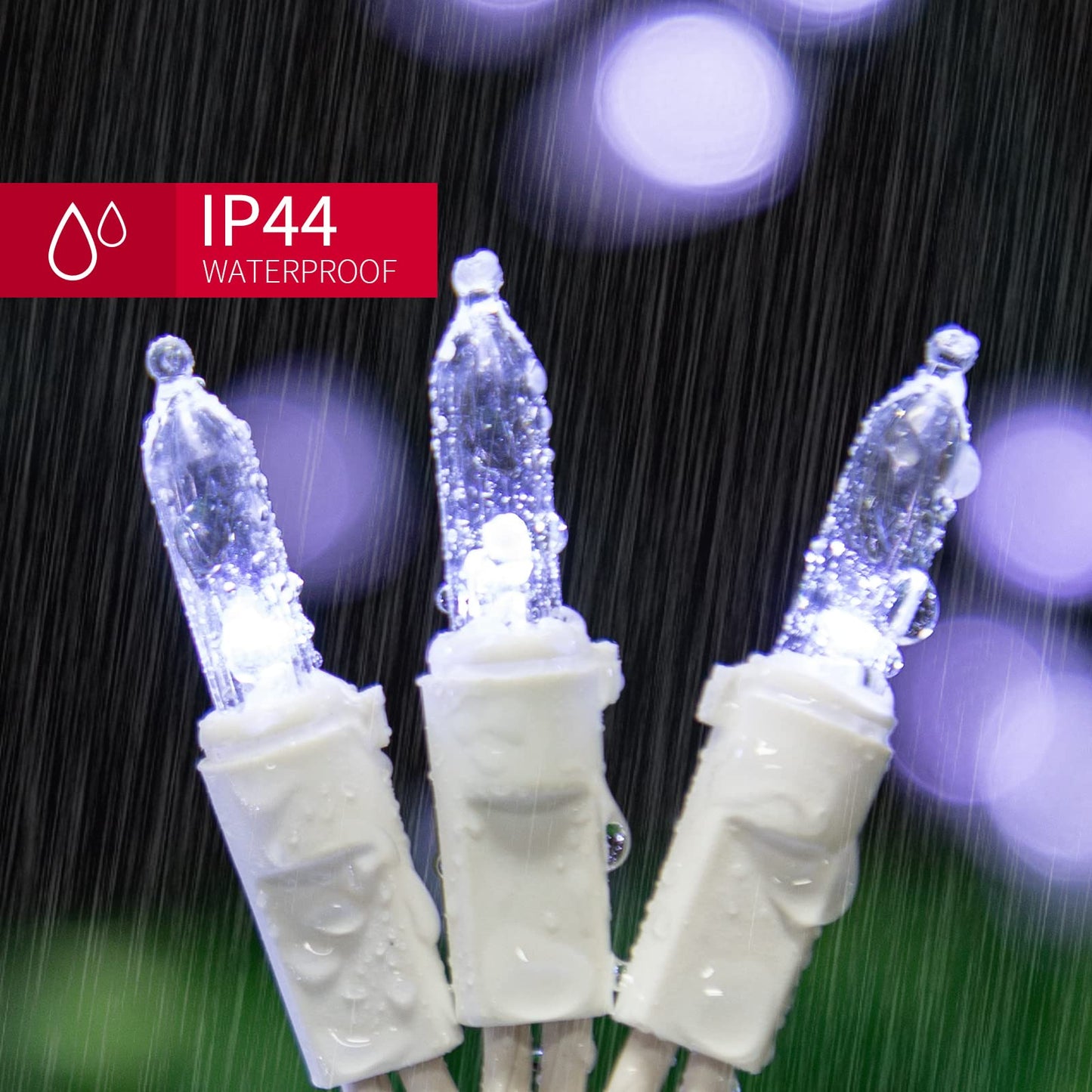 LAMPHOME 21.6FT 100 Mini LED String Lights, White Christmas Lights, White LED Lights, String Lights Indoor Outdoor for Home Holiday Party Wedding Independence Day Patriotic Decor