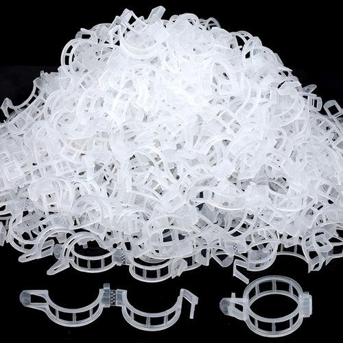 FANDAMEI Plant Support Clips - 300 PCS Plastic Garden Ties for Tomatoes, Cucumbers & Vines | 1” Inner Diameter