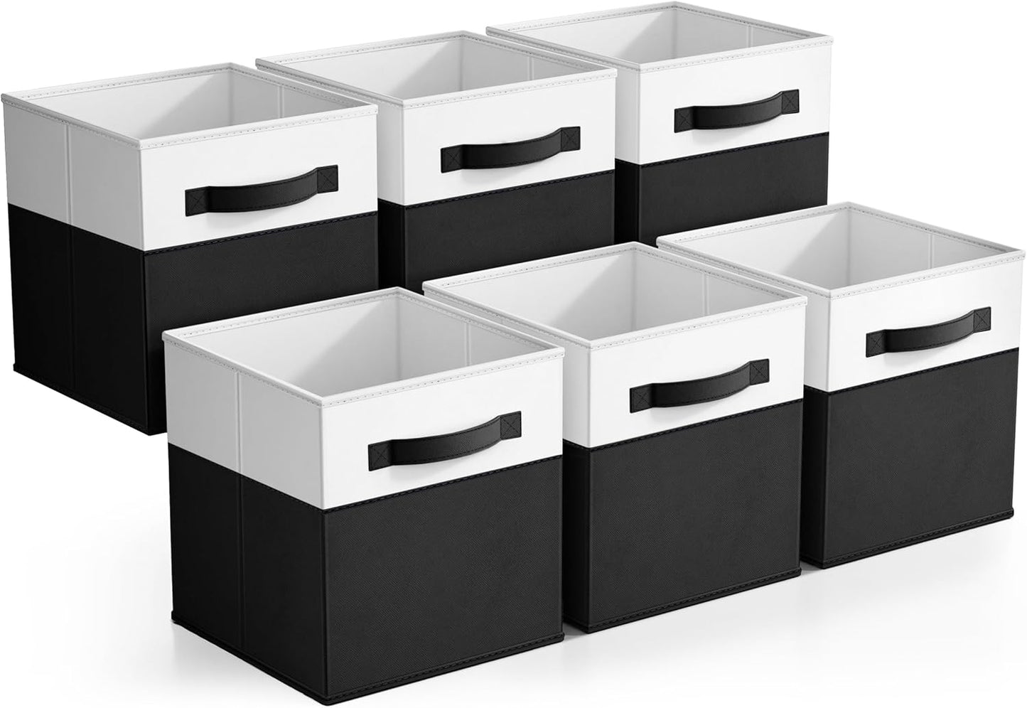 Sorbus Foldable Storage Bins - 6-Pack Fabric Organizer Cubes, 11-Inch Collapsible Baskets for Home Organization