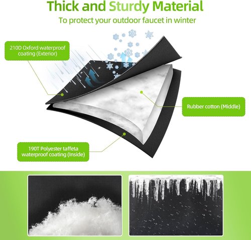 Insoma Pro Outdoor Faucet Cover - Thick Insulation for Winter Freeze Protection | 7.1" W x 8.7" H, 2 Pack
