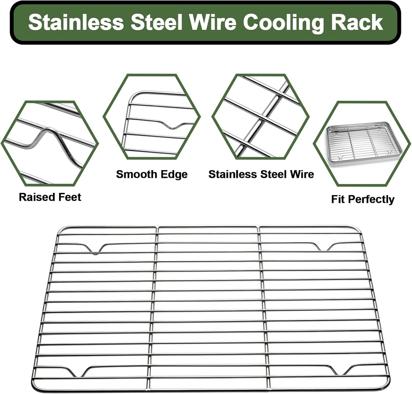 Skiennix Baking Sheet Tray Set - Heavy Duty Stainless Steel Cookie Pans with Silicone Mats | 9-Piece Set in Red