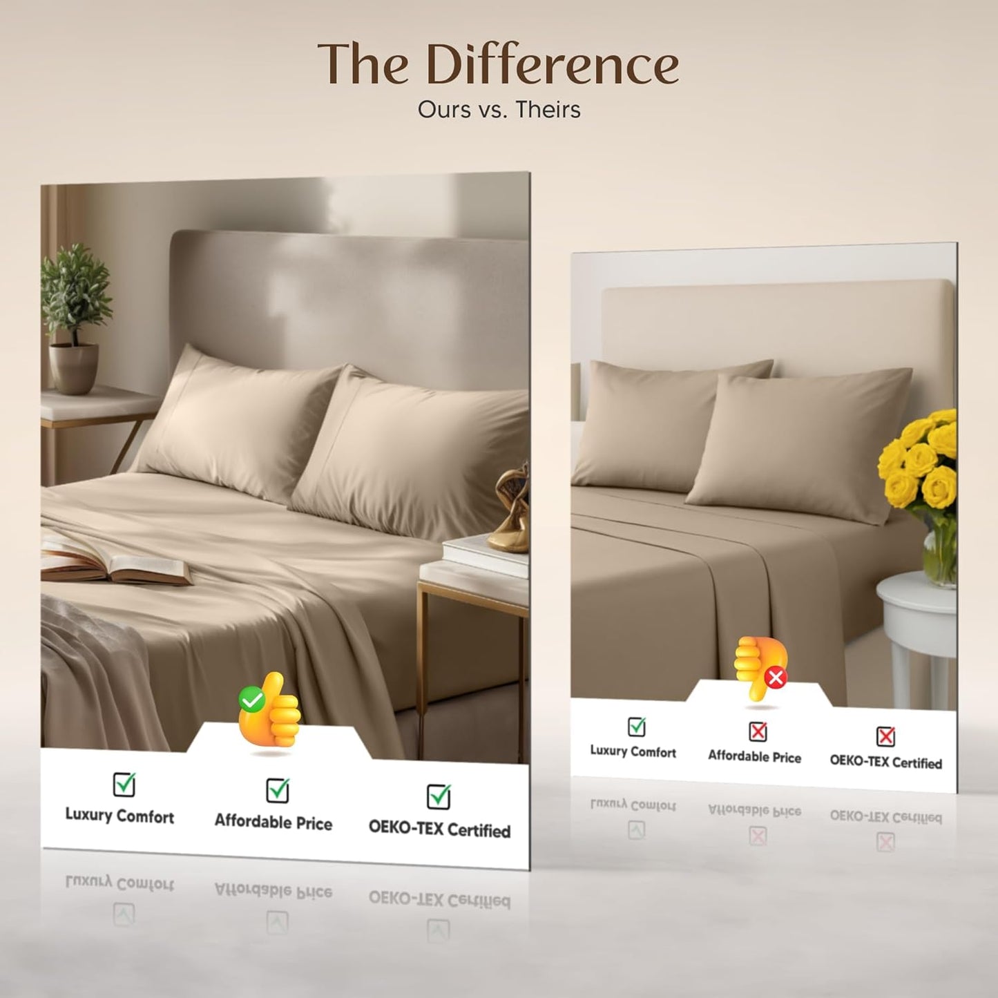 Utopia Bedding Twin Sheet Set - Soft, Breathable Microfiber 3-Piece Bed Sheets | Oeko-Tex Certified (Sand)