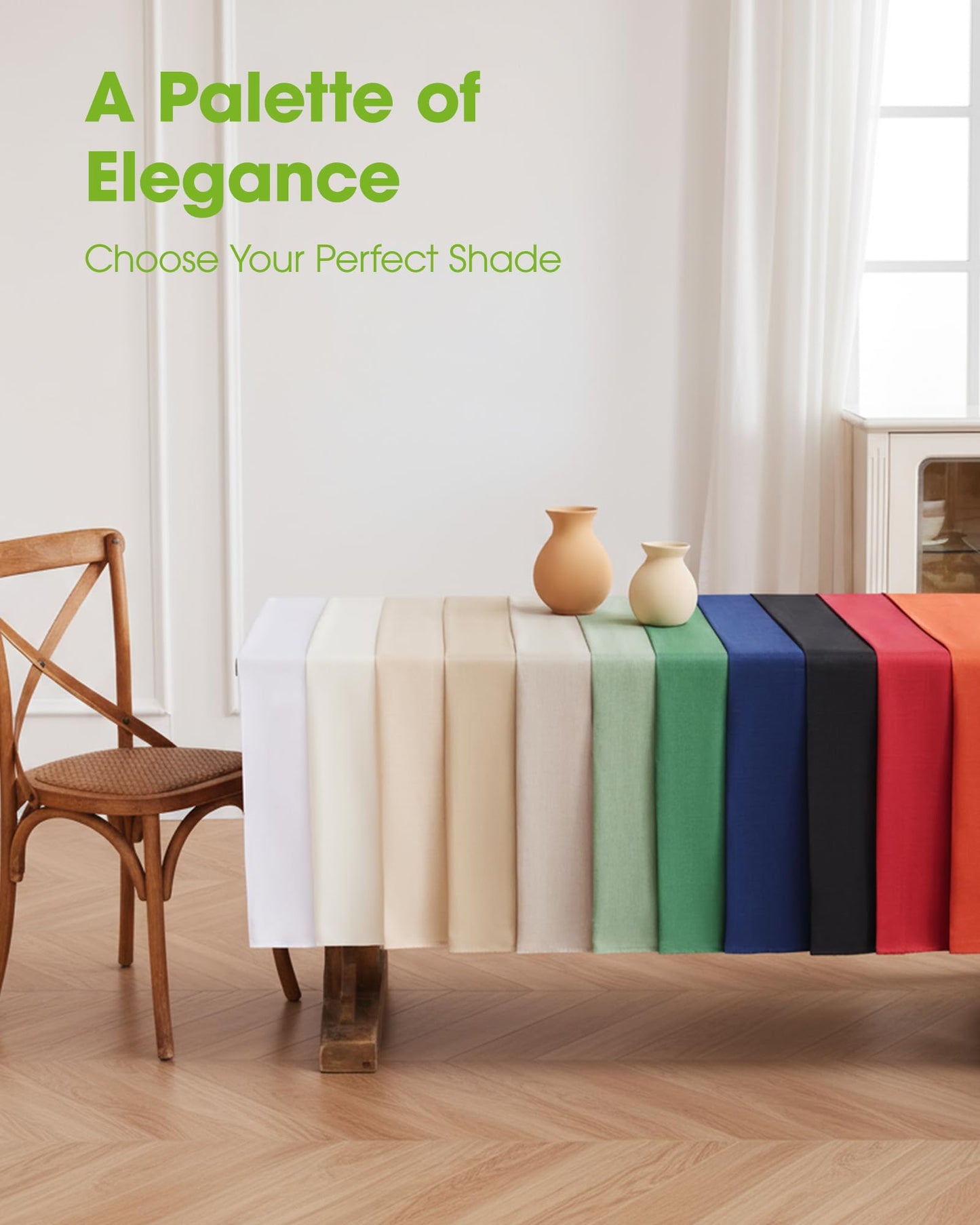 Pureegg Rectangle Linen Tablecloth Waterproof & Stain Resistant, Wrinkle-Free Table Cloth Adds Elegance and Protection, Ideal for Dining, Party, Wedding and Outdoor, 52 x 70 Inch, Black