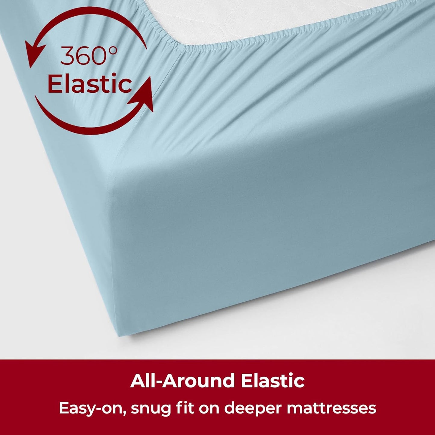 Mellanni Extra Deep California King Sheets - Hotel Luxury Bedding Set | Ultra Soft, Cooling, Wrinkle Resistant (Aqua, 4 PC)