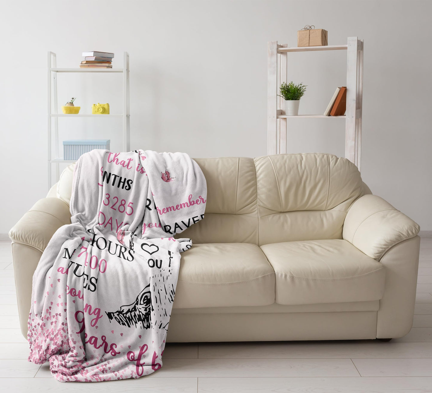 Mubpean Gifts for 9 Year Old Girls Blanket 60"x50", 9-Year-Old Girl Gifts, Birthday Gift Ideas, 9th Birthday Gifts for Girls, Best Party Decoration for Age 9, Nine Years Old Present Throw Blankets