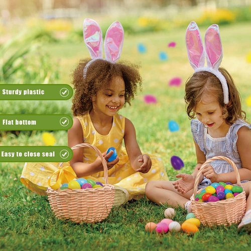 CAMIRUS 200pcs Easter Eggs Bulk, 2.4" Fillable Easter Eggs Plastic Easter Eggs Bright Colorful Empty Easter Eggs for Easter Theme Party Favor, Easter Basket Stuffers, Easter Egg Hunt