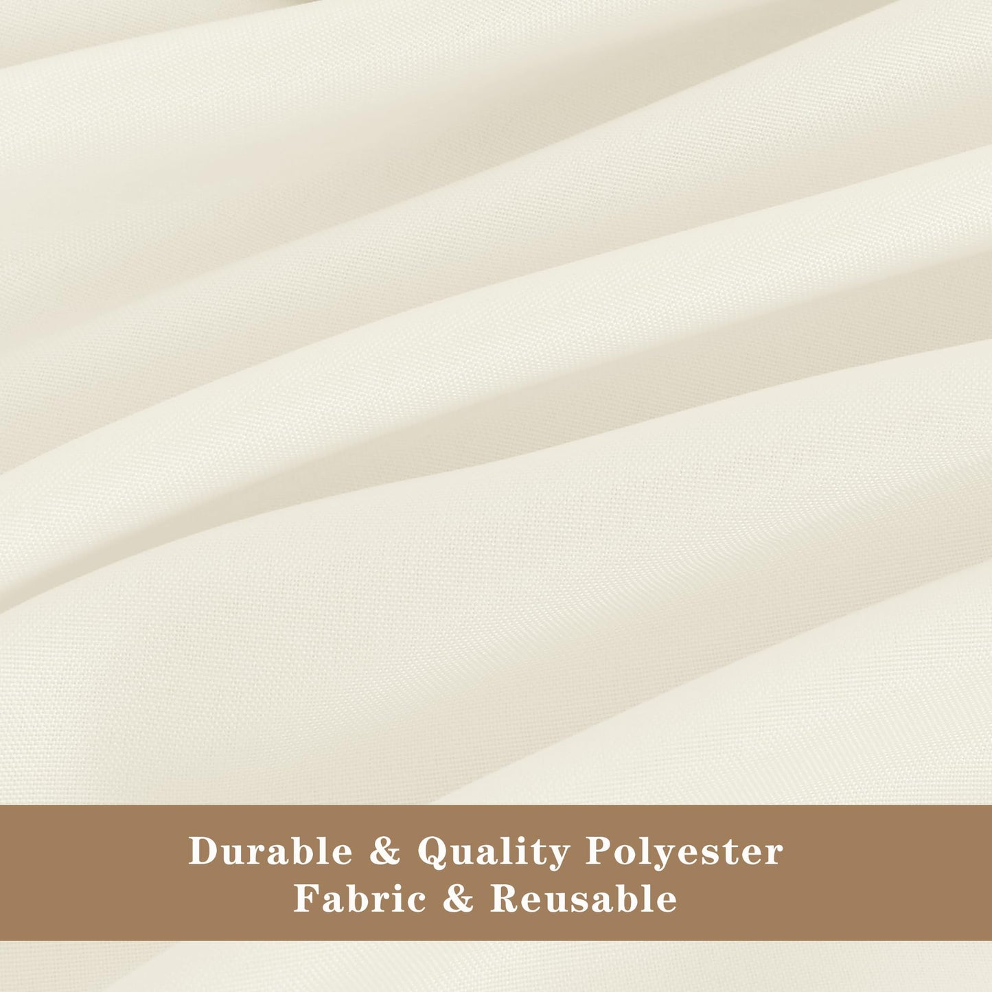 Fitable Elegant Rectangle Table Clothes, 6 Pack - 90 x 132 Inch, Ivory - Reusable and Washable Tablecloths, Polyester Fabric Table Covers for Wedding, Party, Banquet, Formal Events