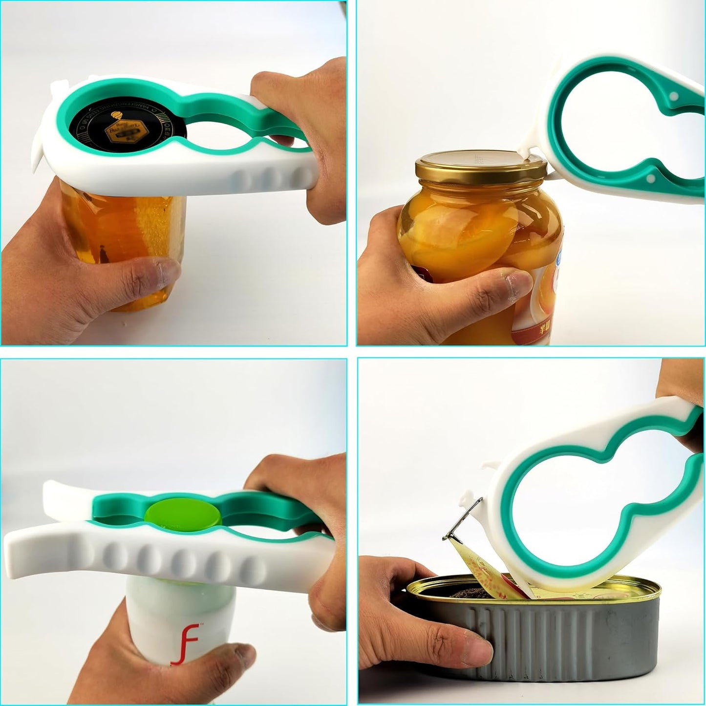 Skiennix 5-in-1 Jar & Bottle Opener - Rubber Gripper Pad for Seniors with Arthritis & Weak Hands