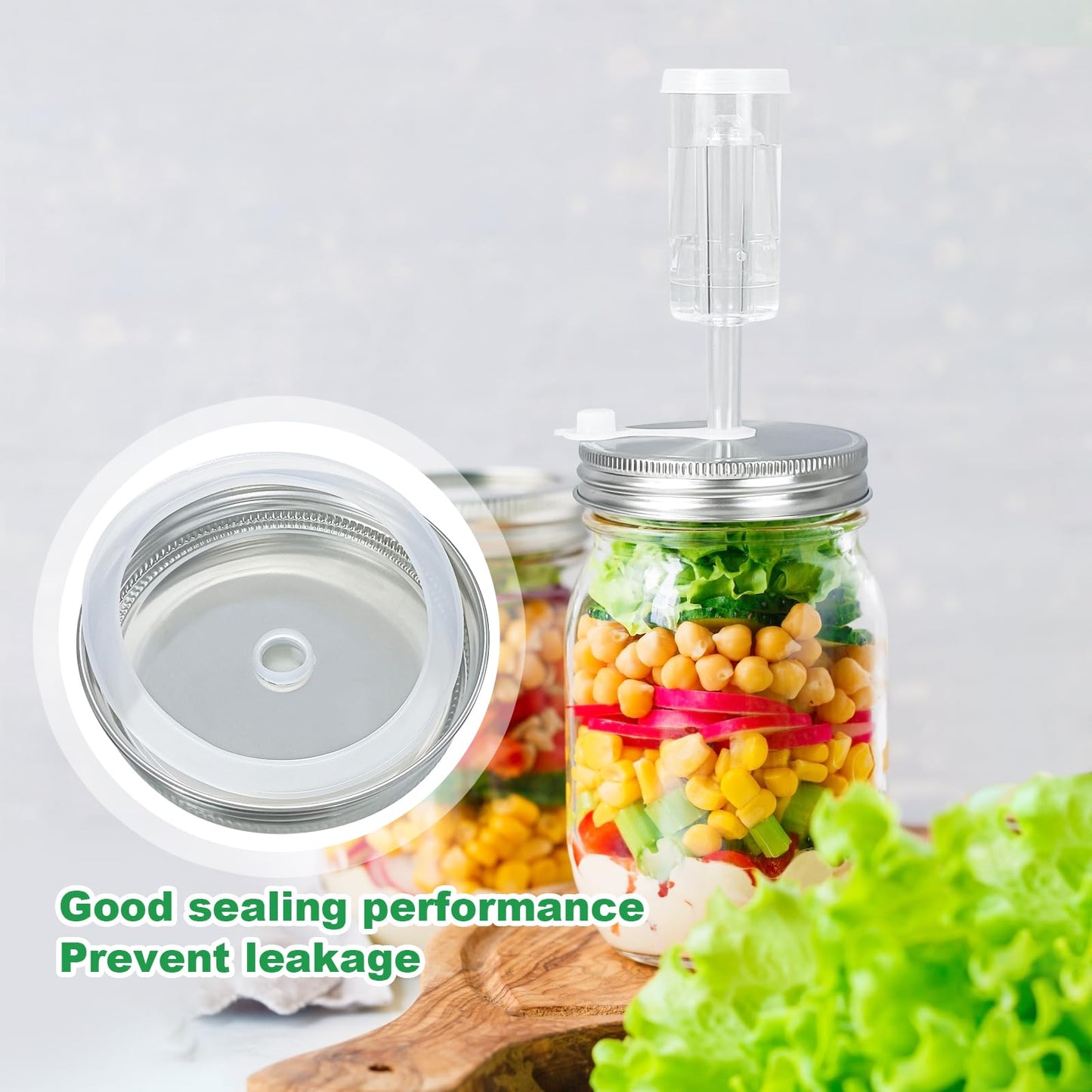 JOBVERT Fermentation Kit - 2 Upgraded Lids and 2 Glass Weights for 86MM Wide Mouth Mason Jars, Making and Storing Sauerkraut (Jars Not Included)