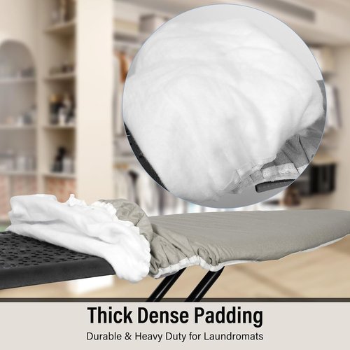 Iwtmm Ironing Board Cover - Heavy-Duty Silicone Coating, Scorch-Resistant Padding | Fits 15 x 54 Inches, Silver