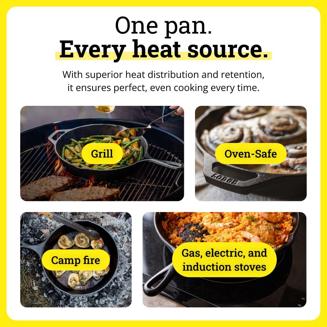 Lodge Seasoned Cast Iron Skillet Set 8, 10.25 & 12 Inches - PFAS-Free, Non-Toxic Cookware - Use with an Oven, Stove, Grill, or Campfire - Naturally Non-Stick & Oven Safe