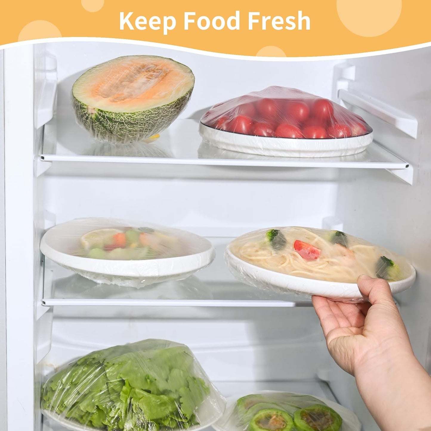 Skiennix 200 Bowl Covers - Large Elastic Reusable Plastic Wrap for Food Storage & Sourdough Proofing - BPA-Free