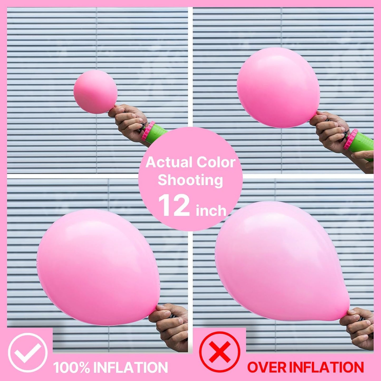 PartyWoo Pink Balloon Arch Kit - 101pcs 12 Inch Matte Balloons for Baby Showers & Birthday Parties