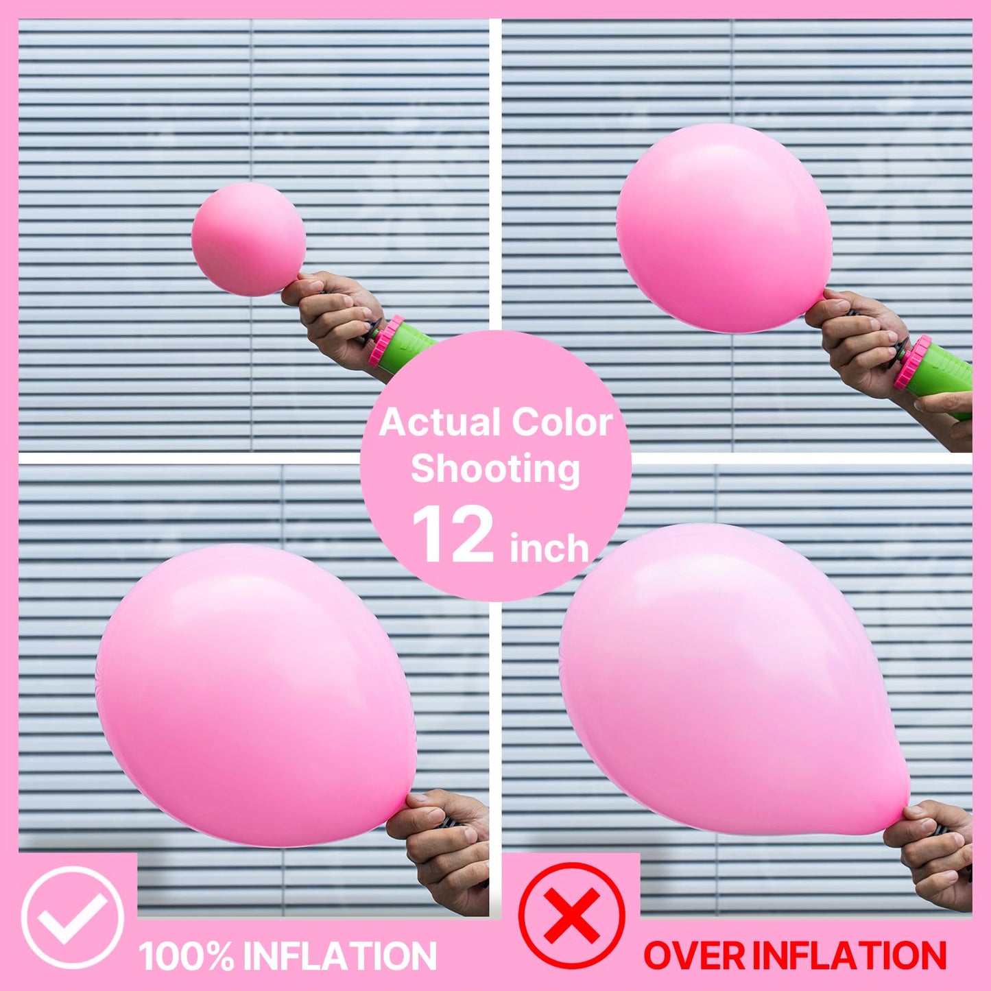 PartyWoo Pink Balloons 100pcs 12 Inch Matte Pink Balloon Arch Kit for Girl Baby Shower Gender Reveal Wedding Bachelorette Engagement Birthday Princess Butterfly Themed Party Decorations Pink-Y11