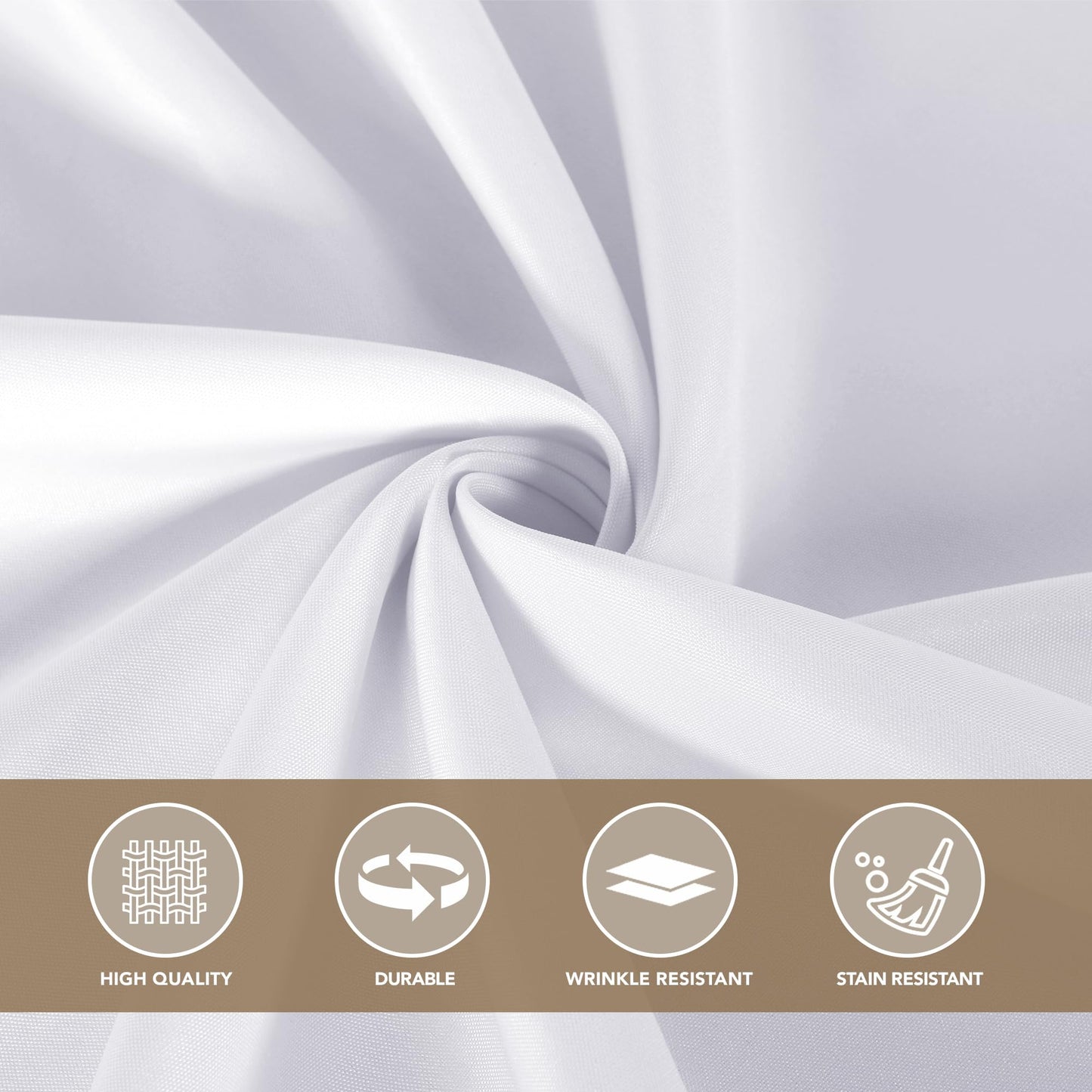 sancua White Round Tablecloth 108 Inch Diameter, 6 Pack - Circle Polyester Fabric Table Cloth for Wedding Party Reception Banquet Birthday, Washable Formal Table Cover (Fit 42-96 Inch Tables)